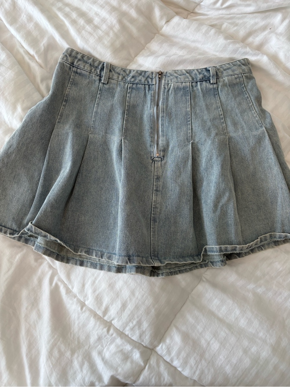 Le Lis Collection Light Blue Denim Circle Skirt Large